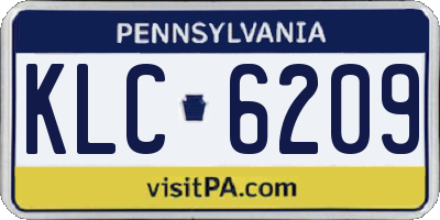 PA license plate KLC6209