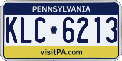 PA license plate KLC6213