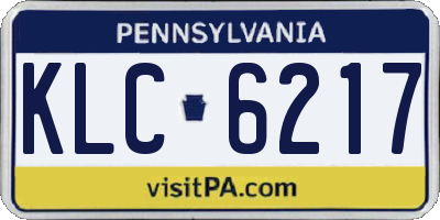 PA license plate KLC6217