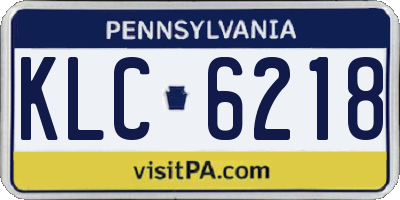 PA license plate KLC6218