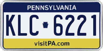 PA license plate KLC6221