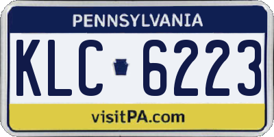 PA license plate KLC6223