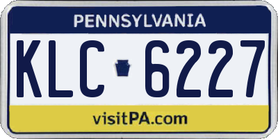 PA license plate KLC6227