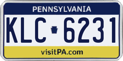 PA license plate KLC6231