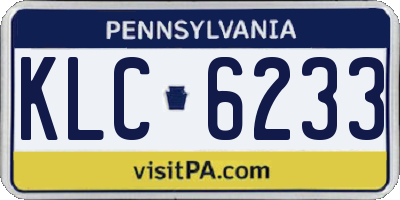 PA license plate KLC6233
