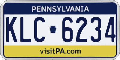 PA license plate KLC6234