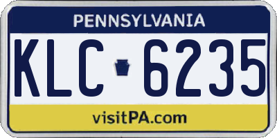 PA license plate KLC6235