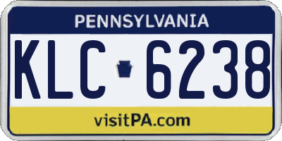 PA license plate KLC6238