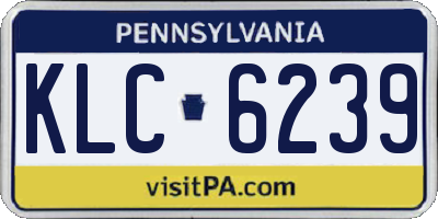 PA license plate KLC6239