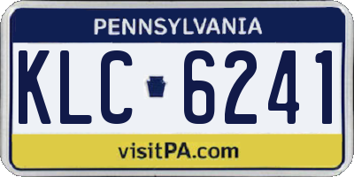 PA license plate KLC6241