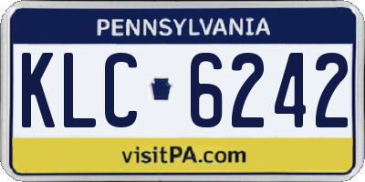PA license plate KLC6242