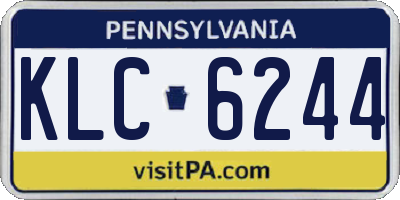 PA license plate KLC6244