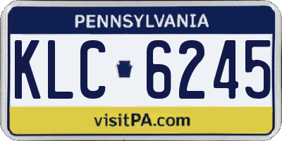 PA license plate KLC6245