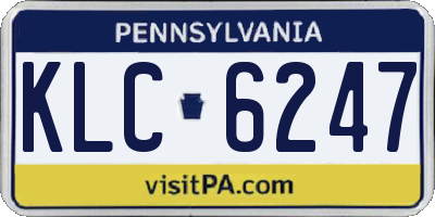 PA license plate KLC6247