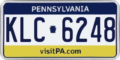PA license plate KLC6248