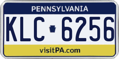PA license plate KLC6256