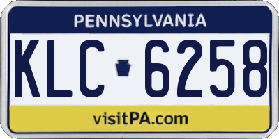 PA license plate KLC6258