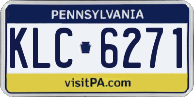PA license plate KLC6271