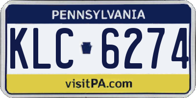 PA license plate KLC6274