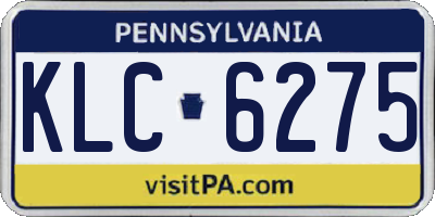 PA license plate KLC6275