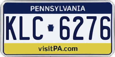 PA license plate KLC6276
