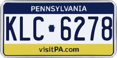 PA license plate KLC6278
