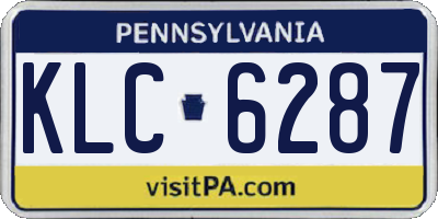 PA license plate KLC6287
