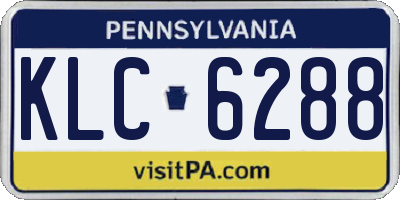 PA license plate KLC6288
