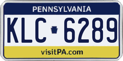 PA license plate KLC6289