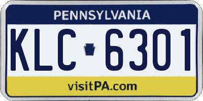 PA license plate KLC6301