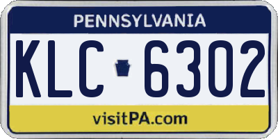 PA license plate KLC6302
