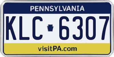 PA license plate KLC6307