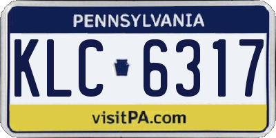 PA license plate KLC6317