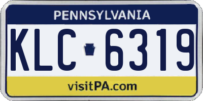PA license plate KLC6319