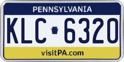 PA license plate KLC6320