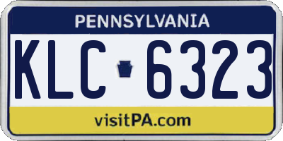 PA license plate KLC6323