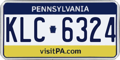 PA license plate KLC6324