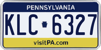 PA license plate KLC6327