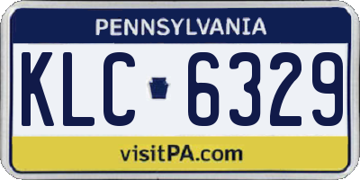 PA license plate KLC6329