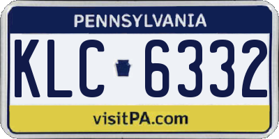 PA license plate KLC6332