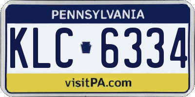 PA license plate KLC6334