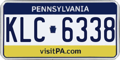 PA license plate KLC6338