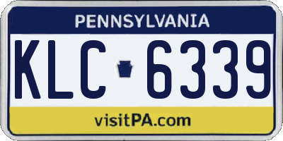 PA license plate KLC6339