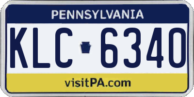 PA license plate KLC6340