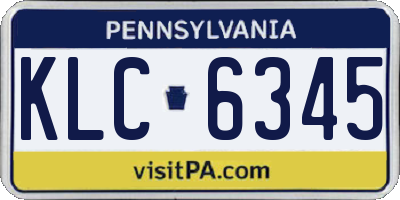 PA license plate KLC6345