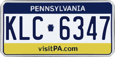 PA license plate KLC6347