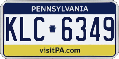PA license plate KLC6349