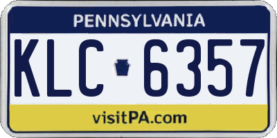 PA license plate KLC6357