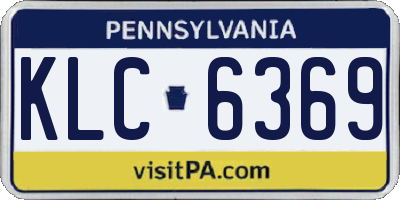 PA license plate KLC6369