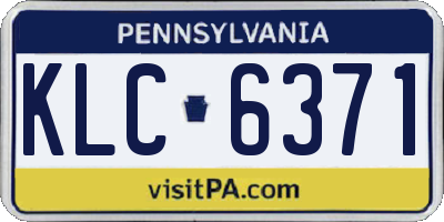 PA license plate KLC6371